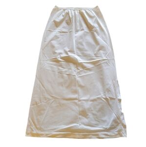 *1M Komar 1970's medium half slip vintage midi long side slit lace USA cream